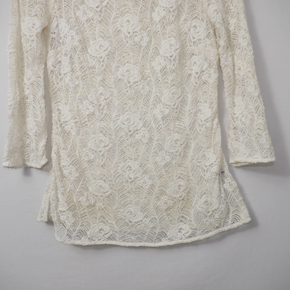 Massimo Dutti Lace Off-White Floral Top Size 36 - Picture 3 of 12